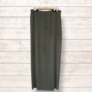Green Geometric Maxi Skirt